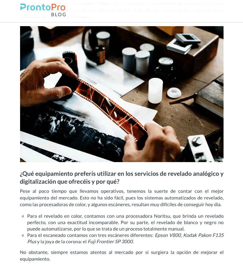 revelab studio entrevista prontopro revelado analogico barcelona