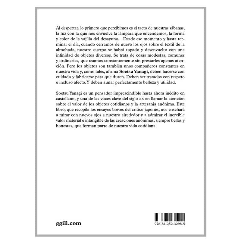 La belleza del objeto cotidiano Soetsu Yanagi REVELAB Studio 9788425232985