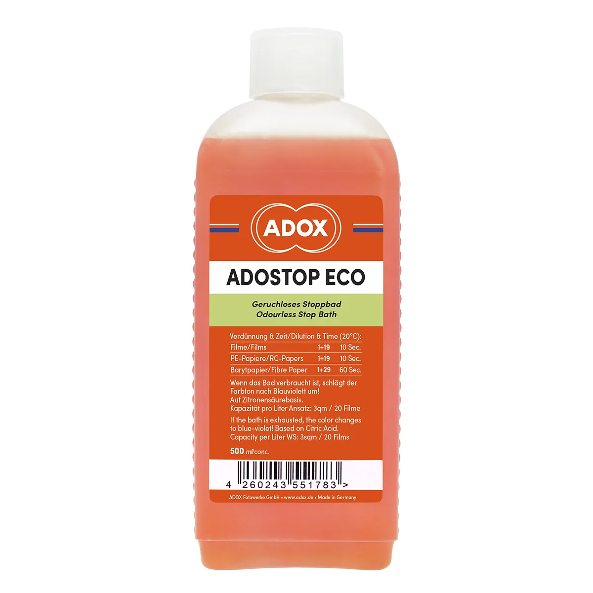 BaƱo de Paro ADOX Adostop Eco revelab studio barcelona quimica fotografia