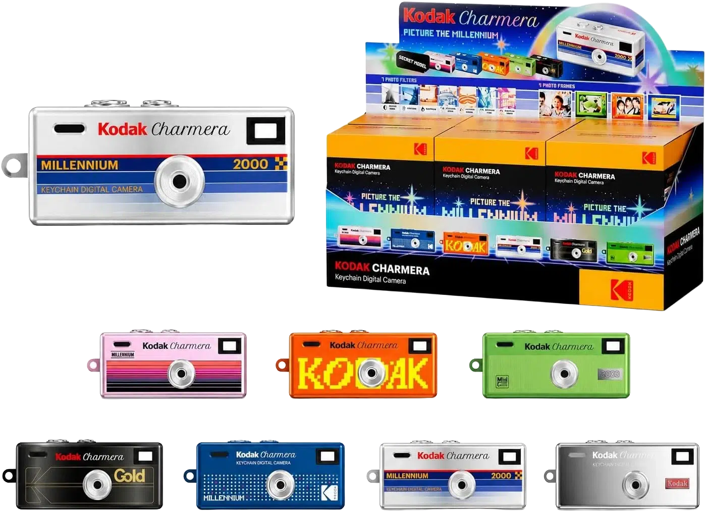 Kodak Charmera Millennium Edition, mini cámara digital llavero Y2K de 1,6 MP en edición coleccionable Blind Box