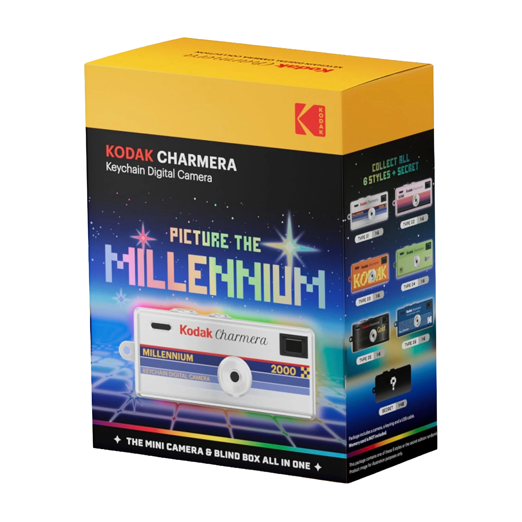 Kodak Charmera Millennium Edition, mini cámara digital llavero Y2K de 1,6 MP en edición coleccionable Blind Box